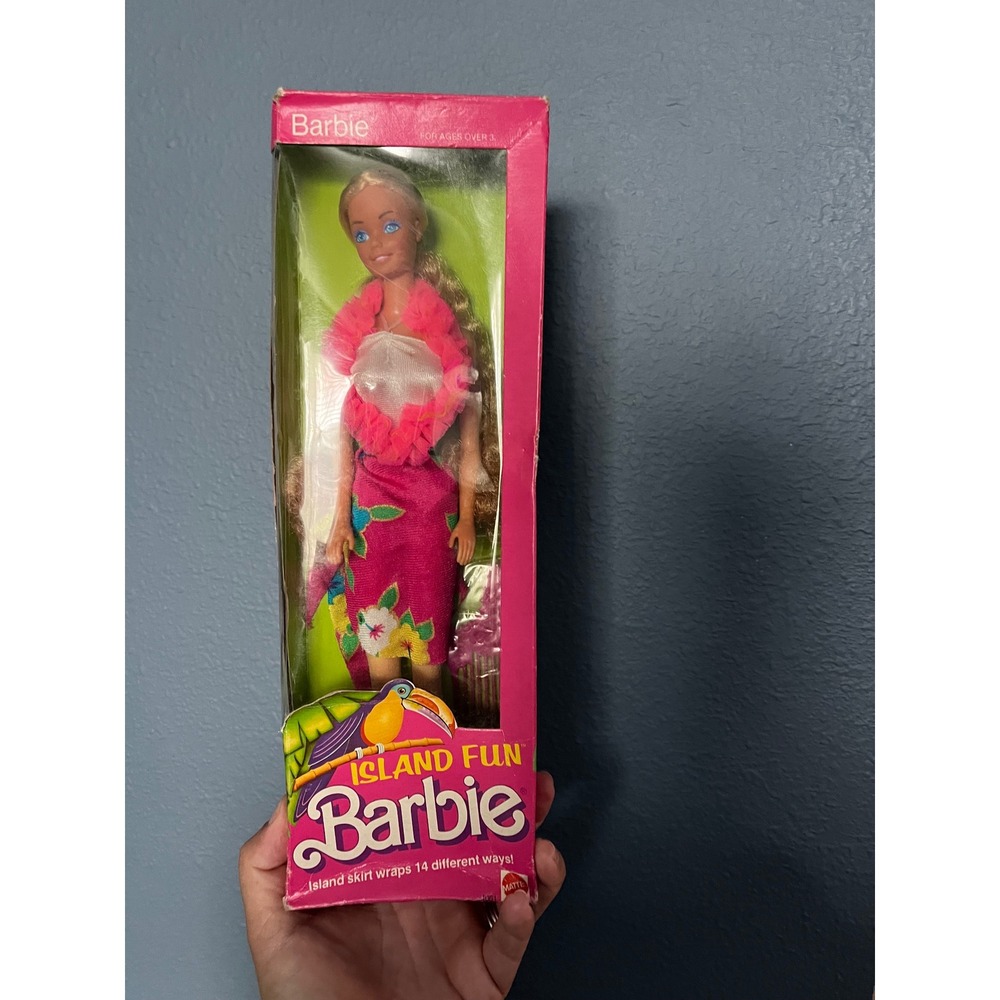 Vintage 1987 Island Fun‎ Barbie Doll Mattel 4061 Tropical Pink Floral NIB